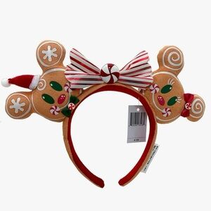 Disney Parks Gingerbread Minnie and Mickey Christmas Ears